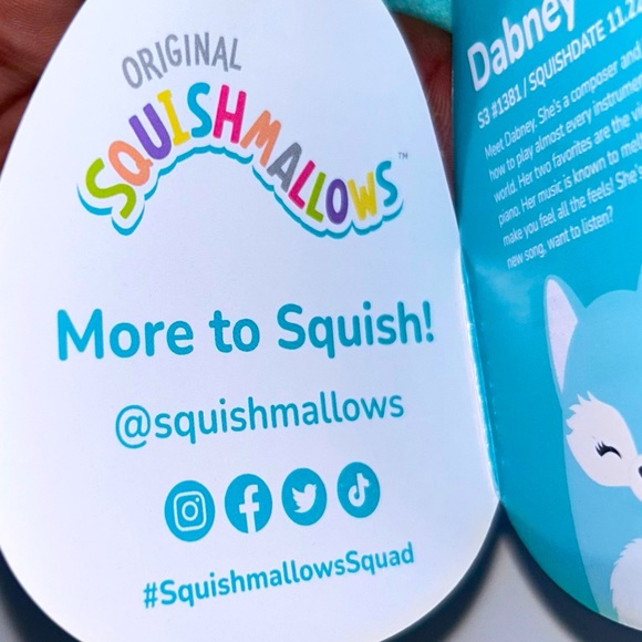 DABNEY Clip 🐺 Blue Fox Squishmallow Clip ☆》NWT《☆ - Picture 5 of 6